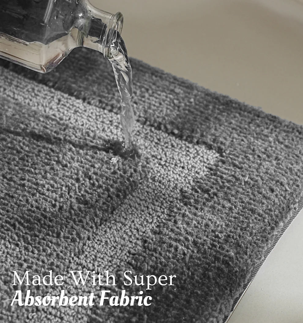 Classic Knitted Border Foam Padded Bathmat - Misty Harbor