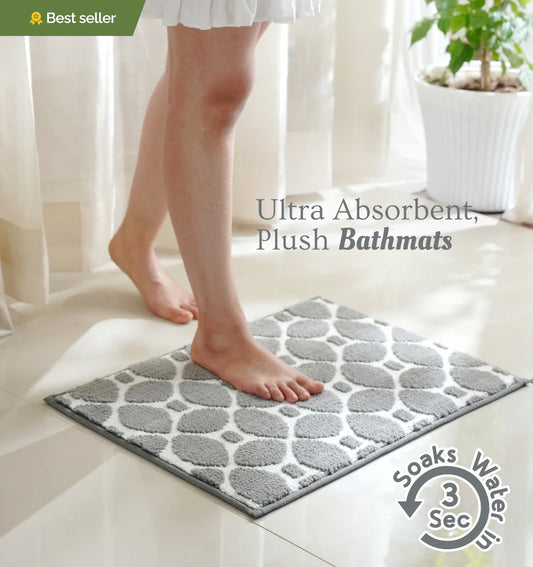 Knitted Geo Luxe Bathmat - Smoky Graphite