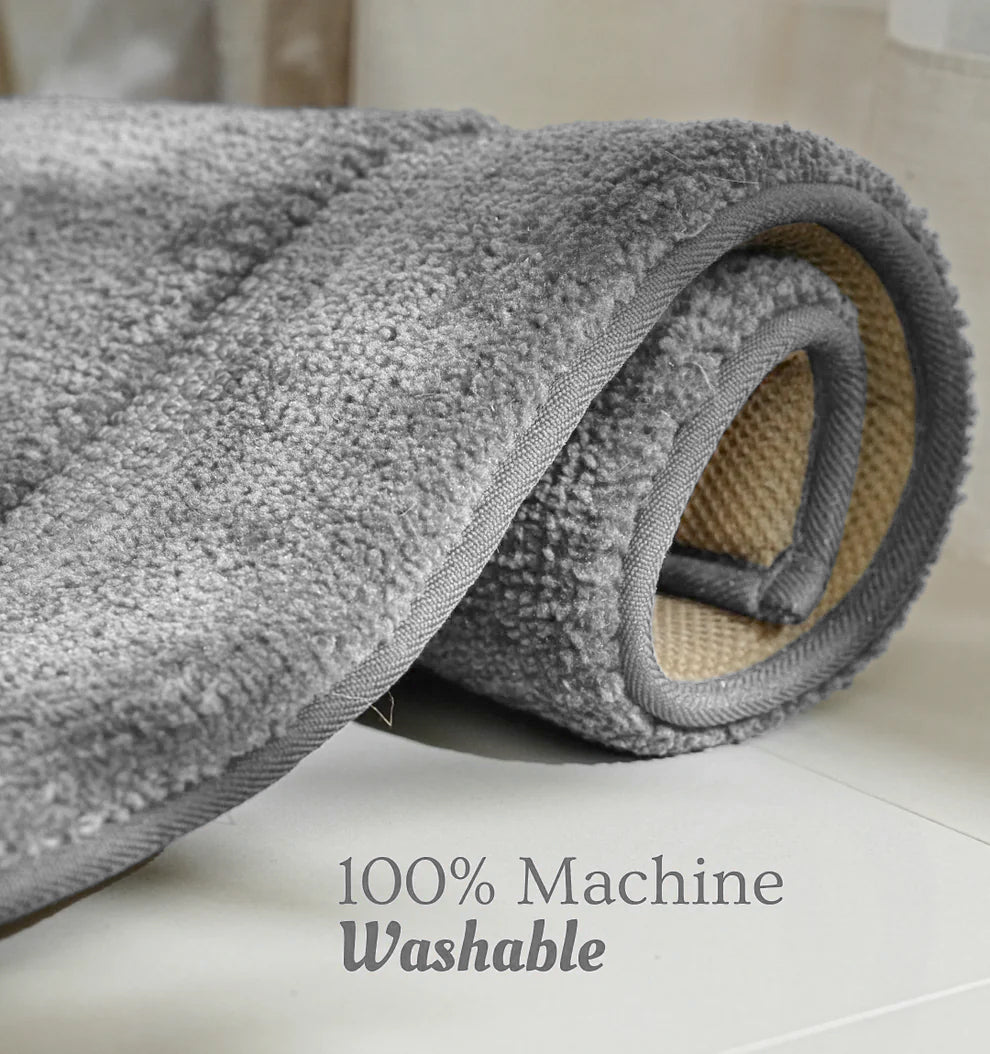 Classic Knitted Border Foam Padded Bathmat - Misty Harbor