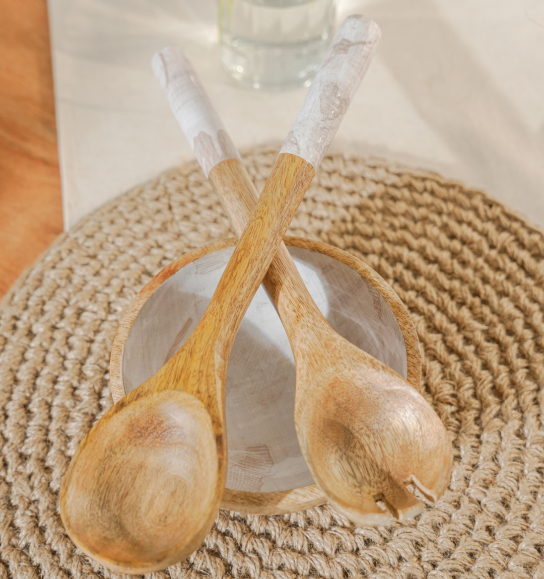 Ivoryglow Inlaid Wooden Bowl Set