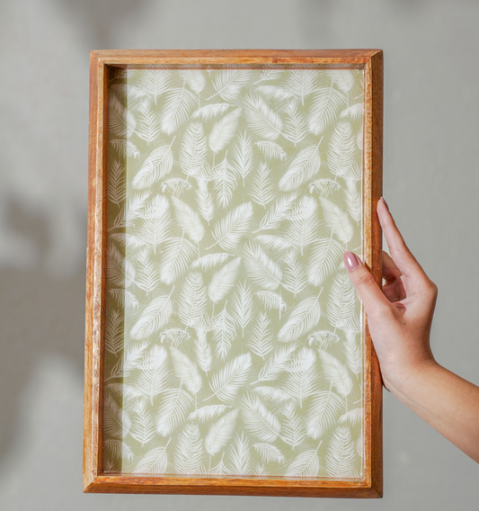 SageNest Inlaid Wooden Tray