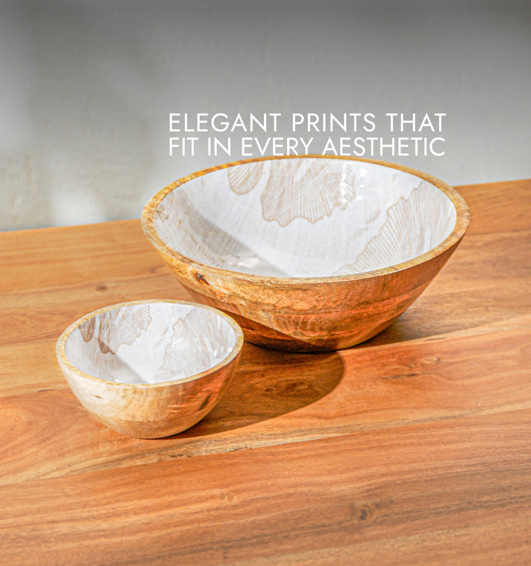 Ivoryglow Inlaid Wooden Bowl Set