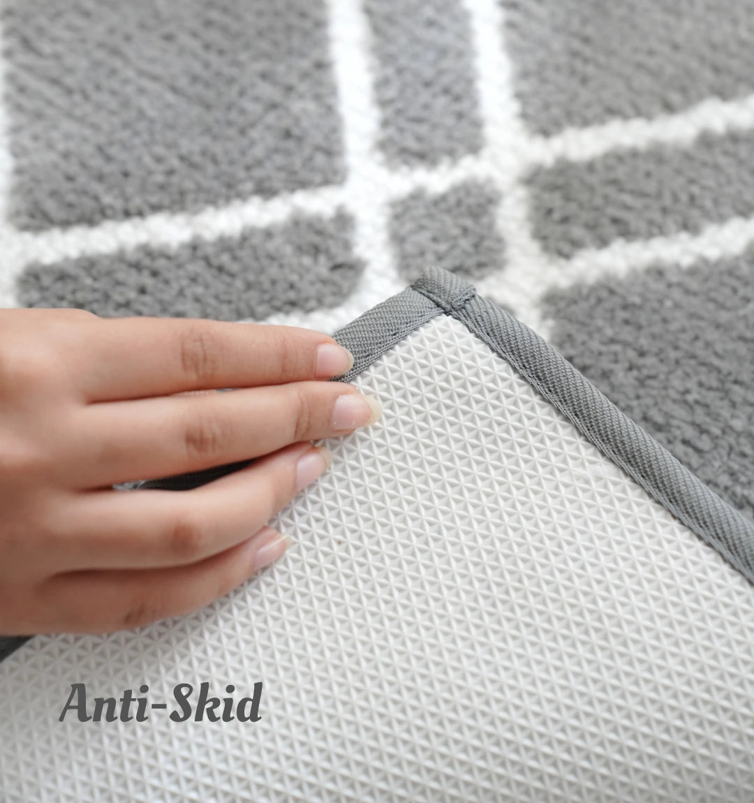 Knitted Geo Diamond Bathmat - Slate Grey