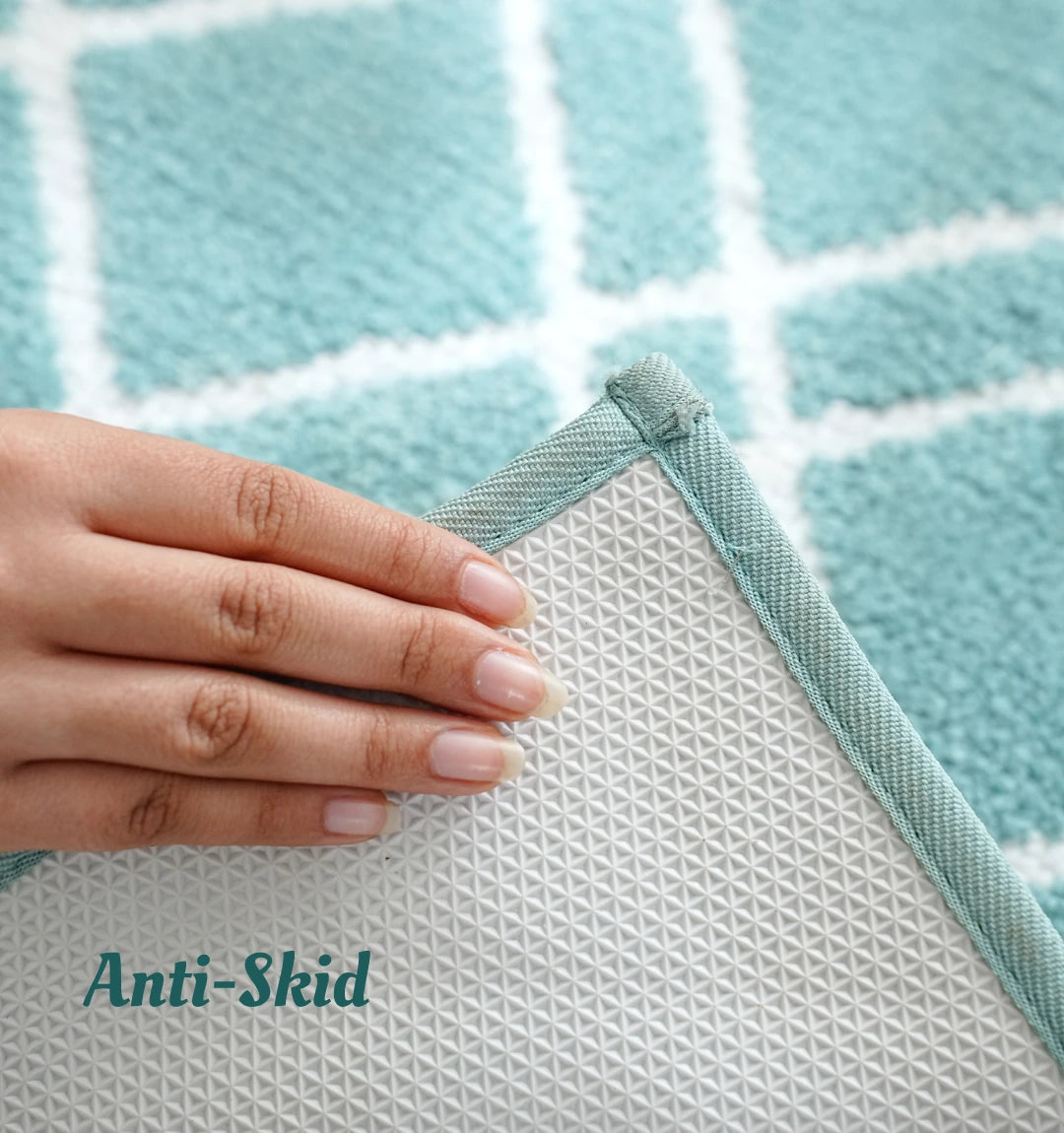 Knitted Geo Diamond Bathmat - Arctic Teal
