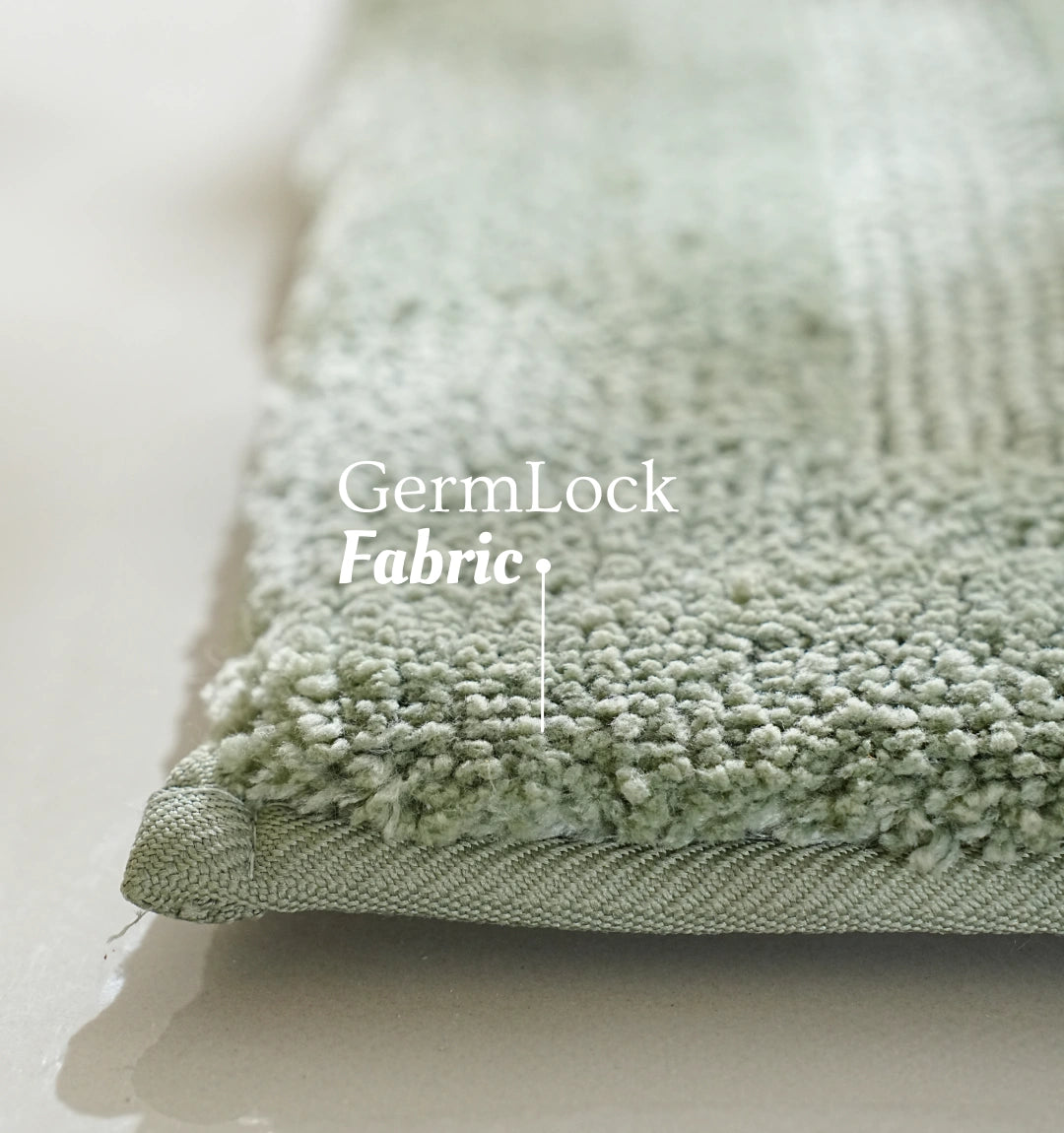 Classic Knitted Border Foam Padded Bathmat - Moss Sage