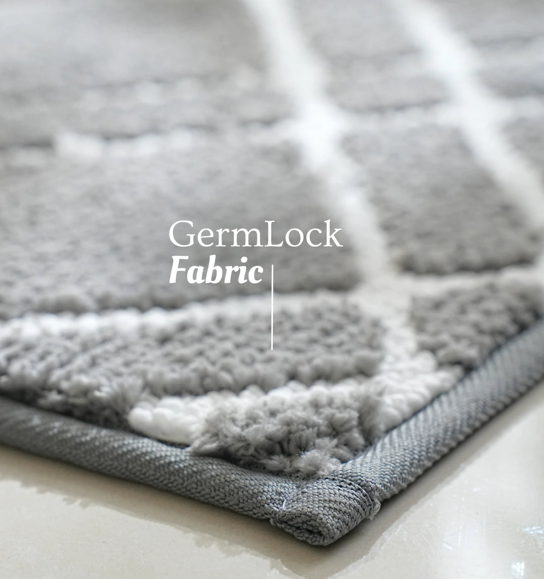 Knitted Geo Diamond Bathmat - Slate Grey
