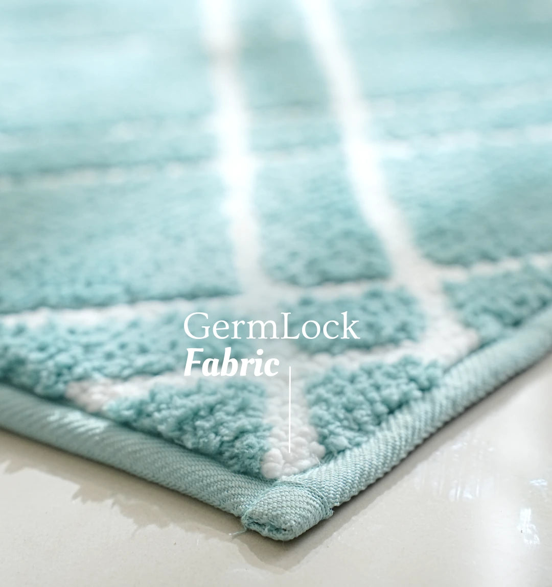 Knitted Geo Diamond Bathmat - Arctic Teal