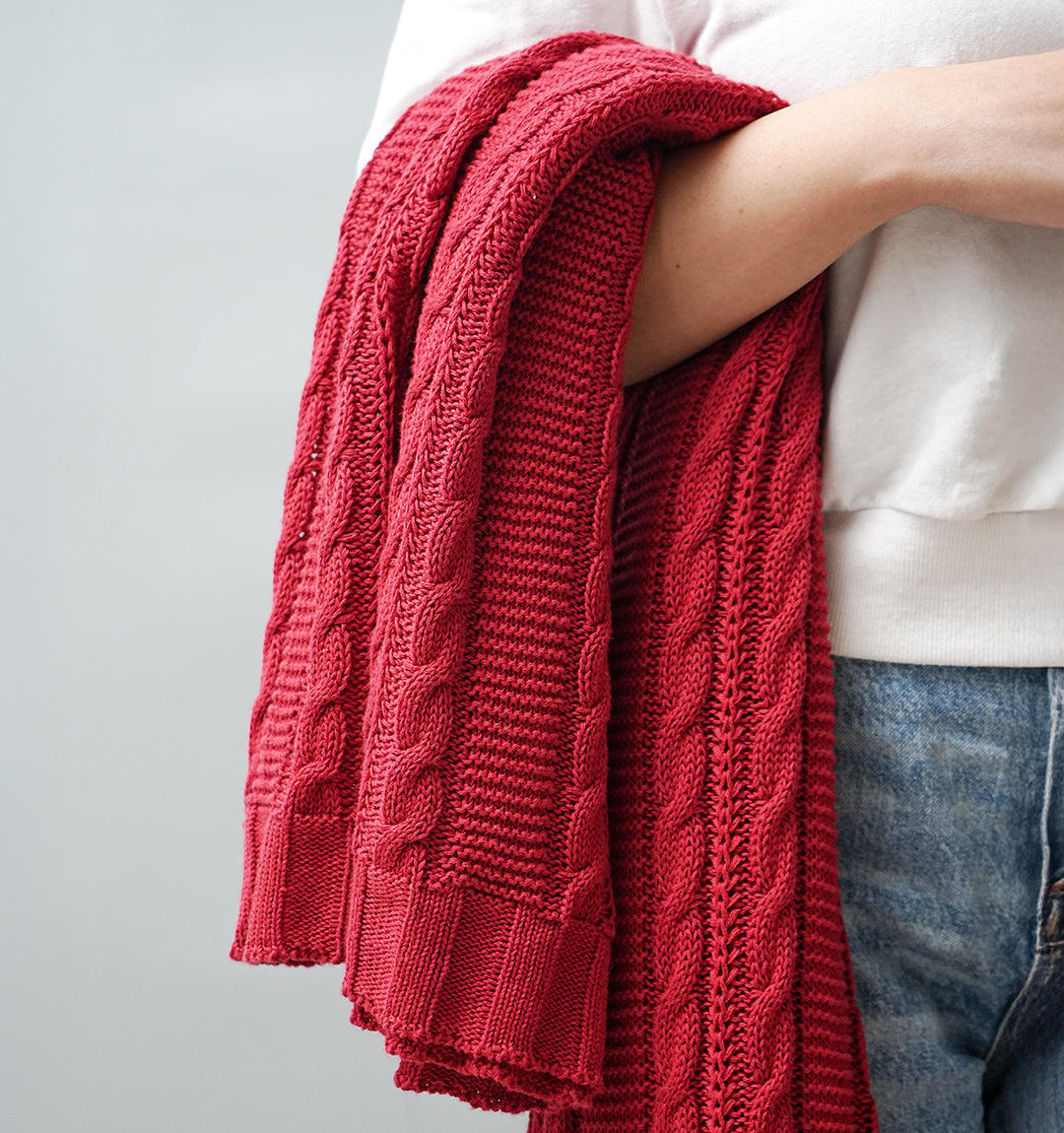 Paudha’s Exquisite Windsor Luxe All-Season Breathable 100% Cotton Knitted Sofa Throw - Rustic Flame