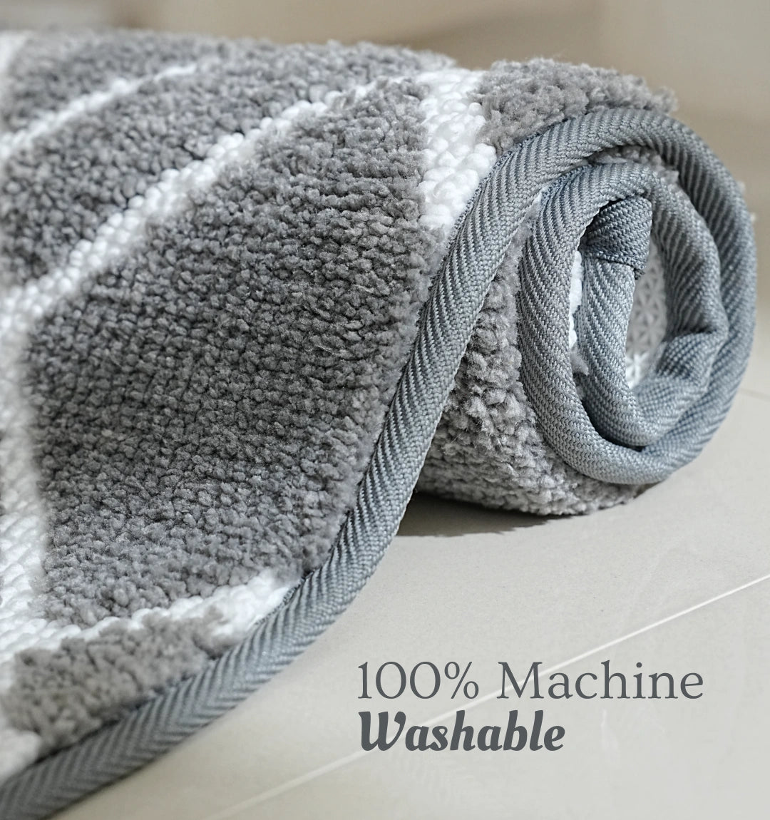 Knitted Geo Diamond Bathmat - Slate Grey