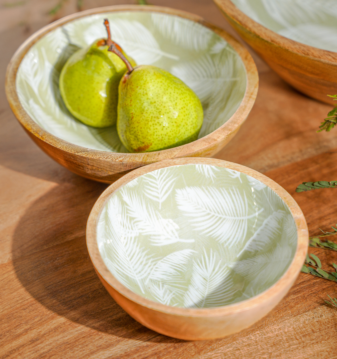 SageNest Inlaid Wooden Bowl