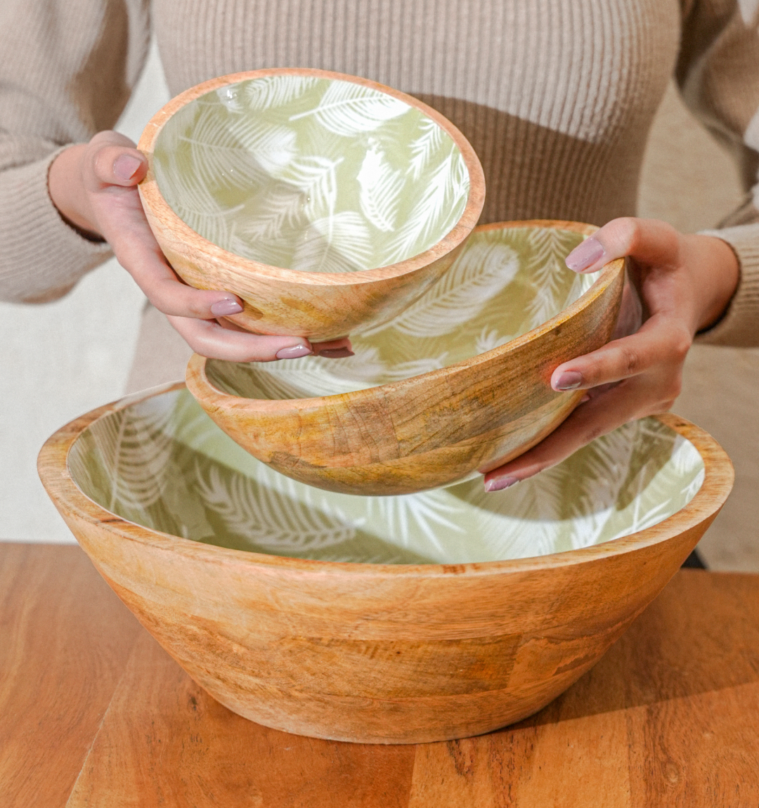 SageNest Inlaid Wooden Bowl