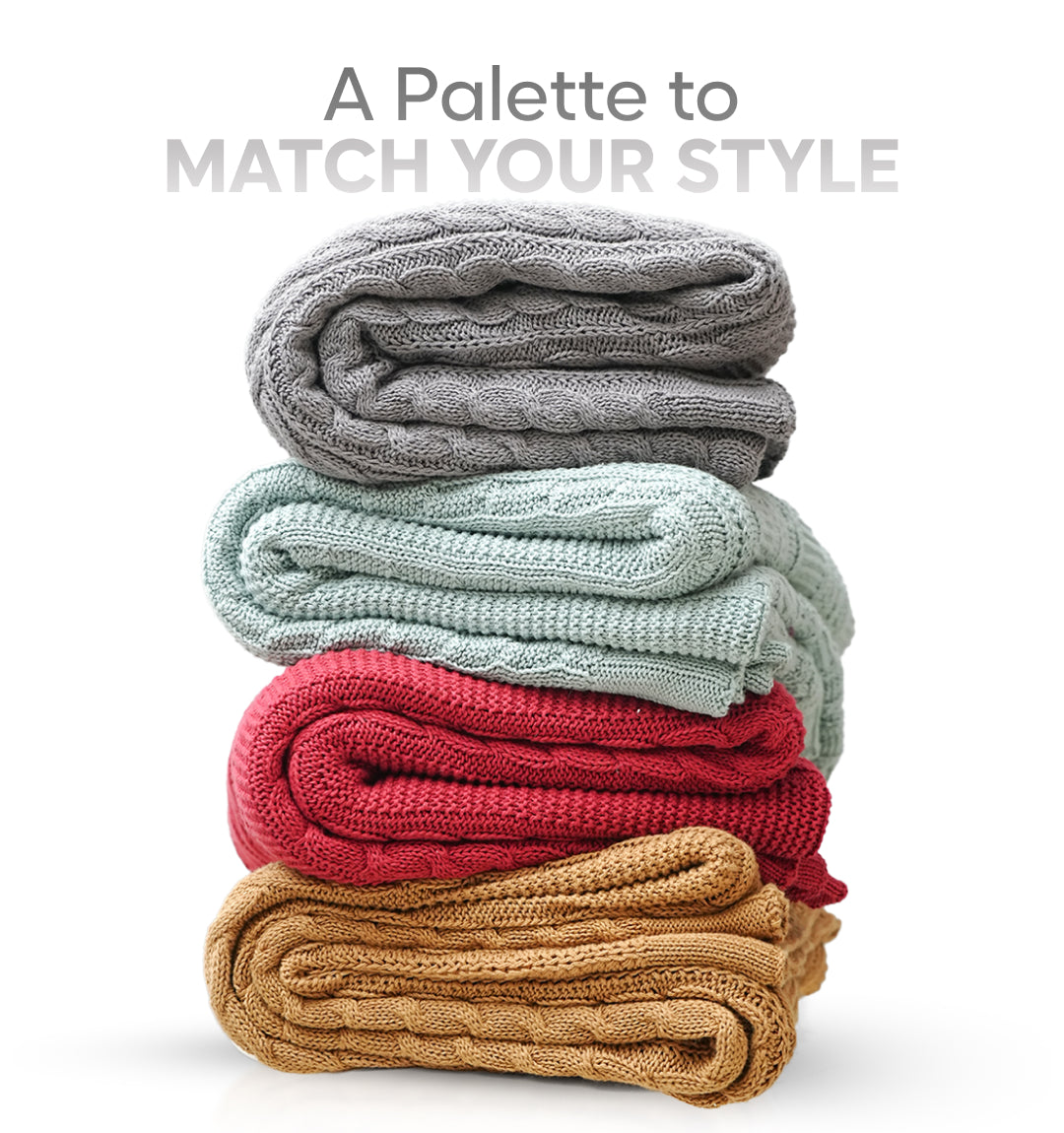 Paudha’s Exquisite Windsor Luxe All-Season Breathable 100% Cotton Knitted Sofa Throw - Rustic Flame