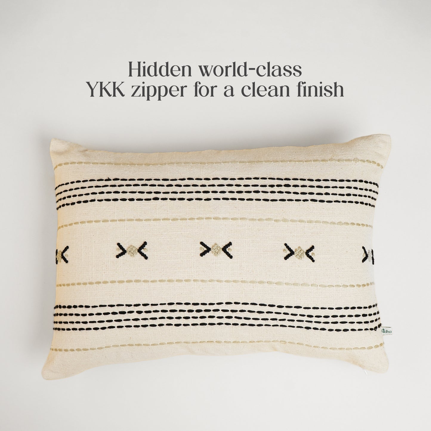 Paudha’s Handcrafted Embroidered Cotton Cushion Cover – Midnight Stitch