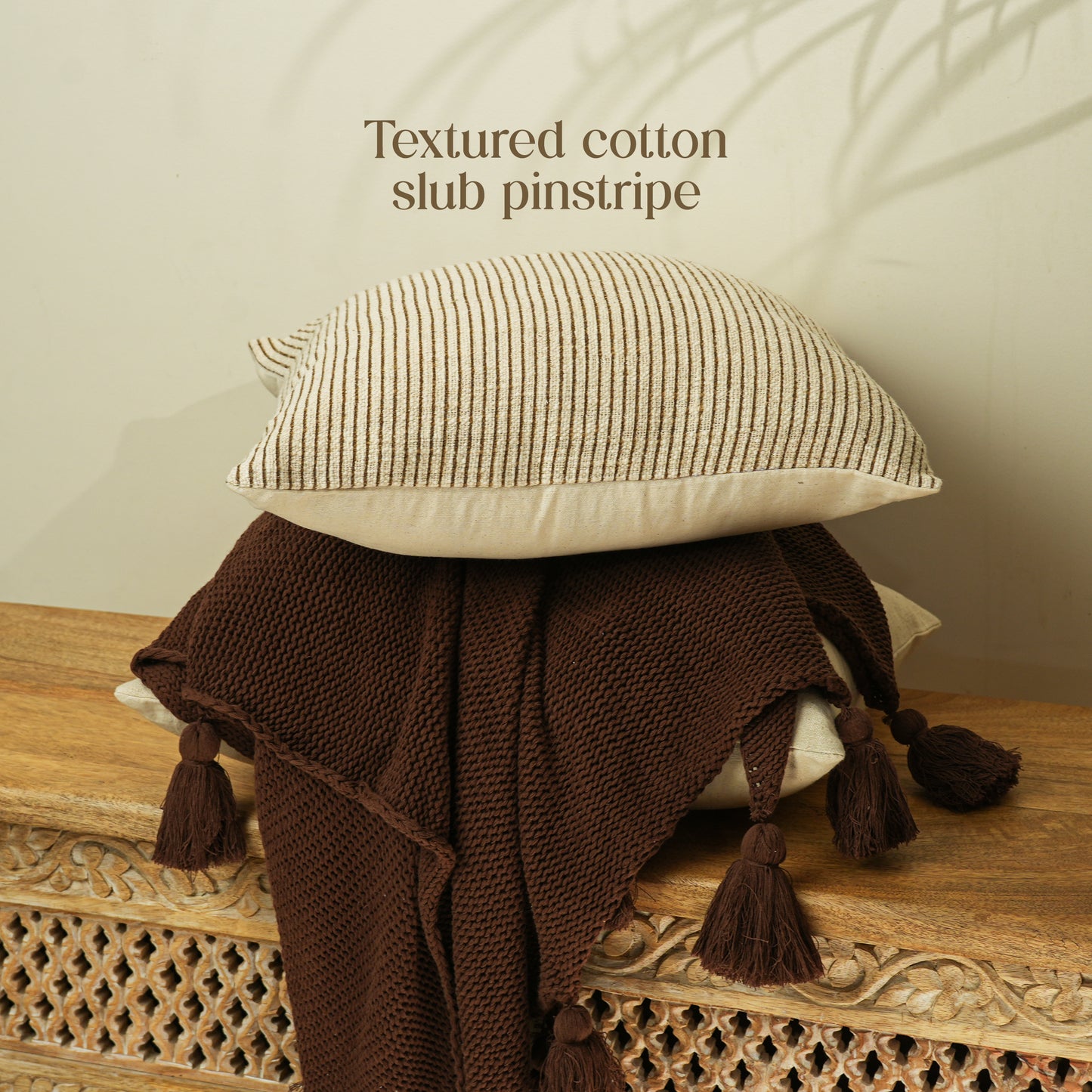 Paudha’s Handcrafted Printed Cotton Cushion Cover – Crimson Thread