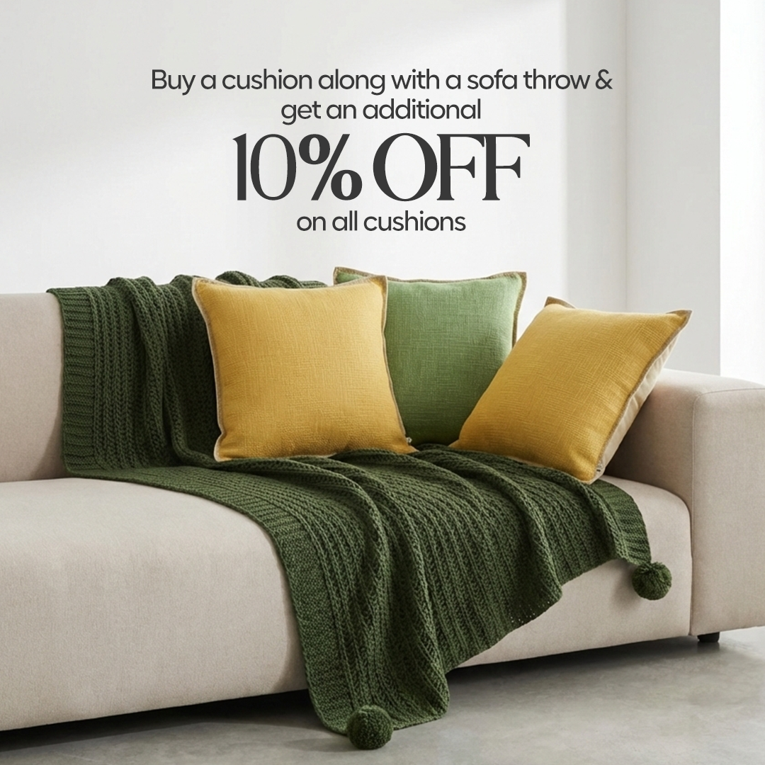 Paudha’s Exquisite All-Season Breathable 100% Cotton Knitted Sofa Throw – Earth Olive