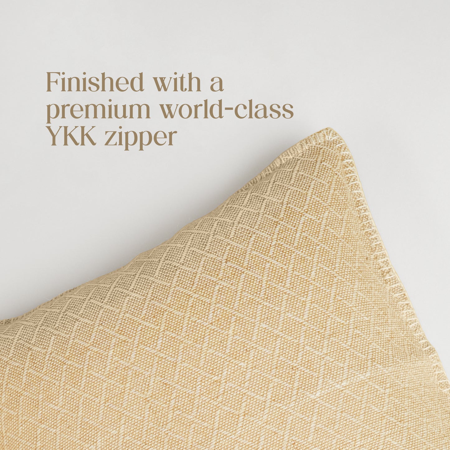 Paudha’s Handcrafted Jacquard Cotton Cushion Cover – Sunlit Ivory