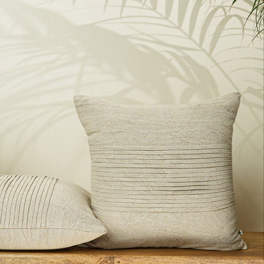 Paudha’s Handcrafted Pleated Cotton Cushion Cover – Pleated Calm