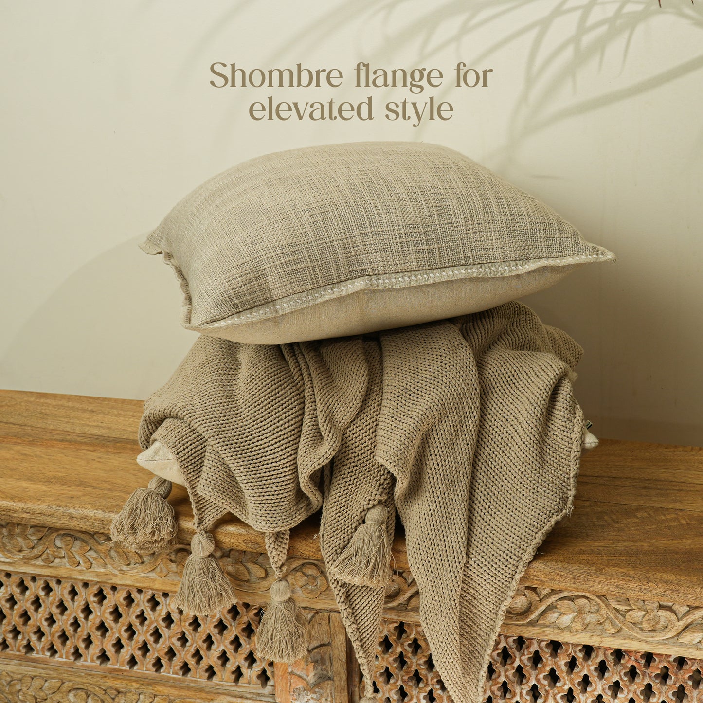 Paudha’s Handcrafted Embroidered Slub Cotton Cushion Cover – Coastal Dusk