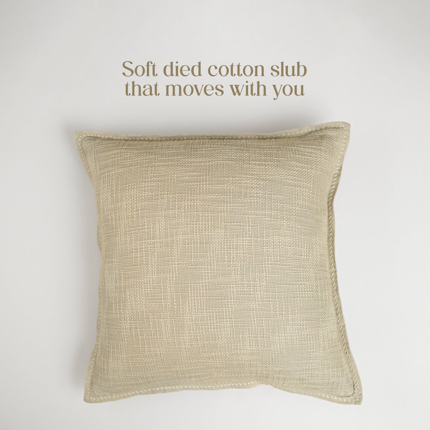 Paudha’s Handcrafted Embroidered Slub Cotton Cushion Cover – Coastal Dusk