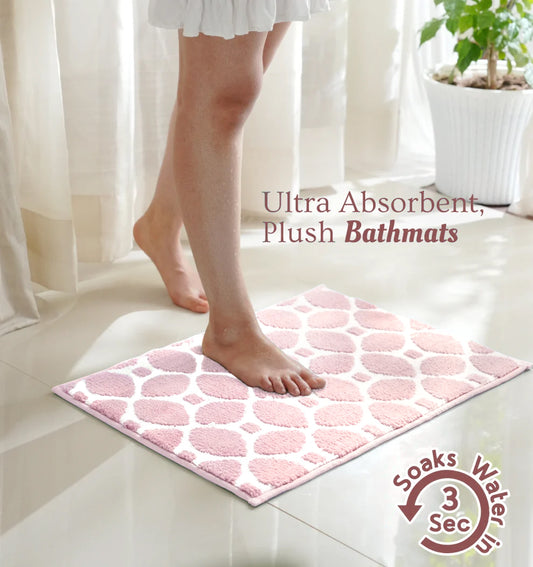 Knitted Geo Luxe Bathmat - Desert Blush