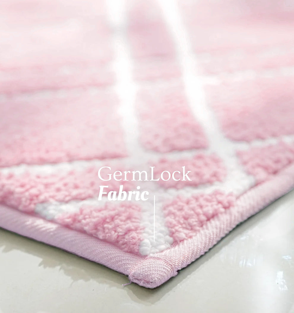 Knitted Geo Diamond Bathmat - Blush Quartz