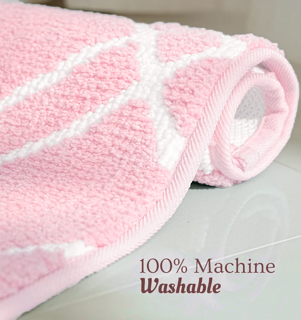 Knitted Geo Diamond Bathmat - Blush Quartz