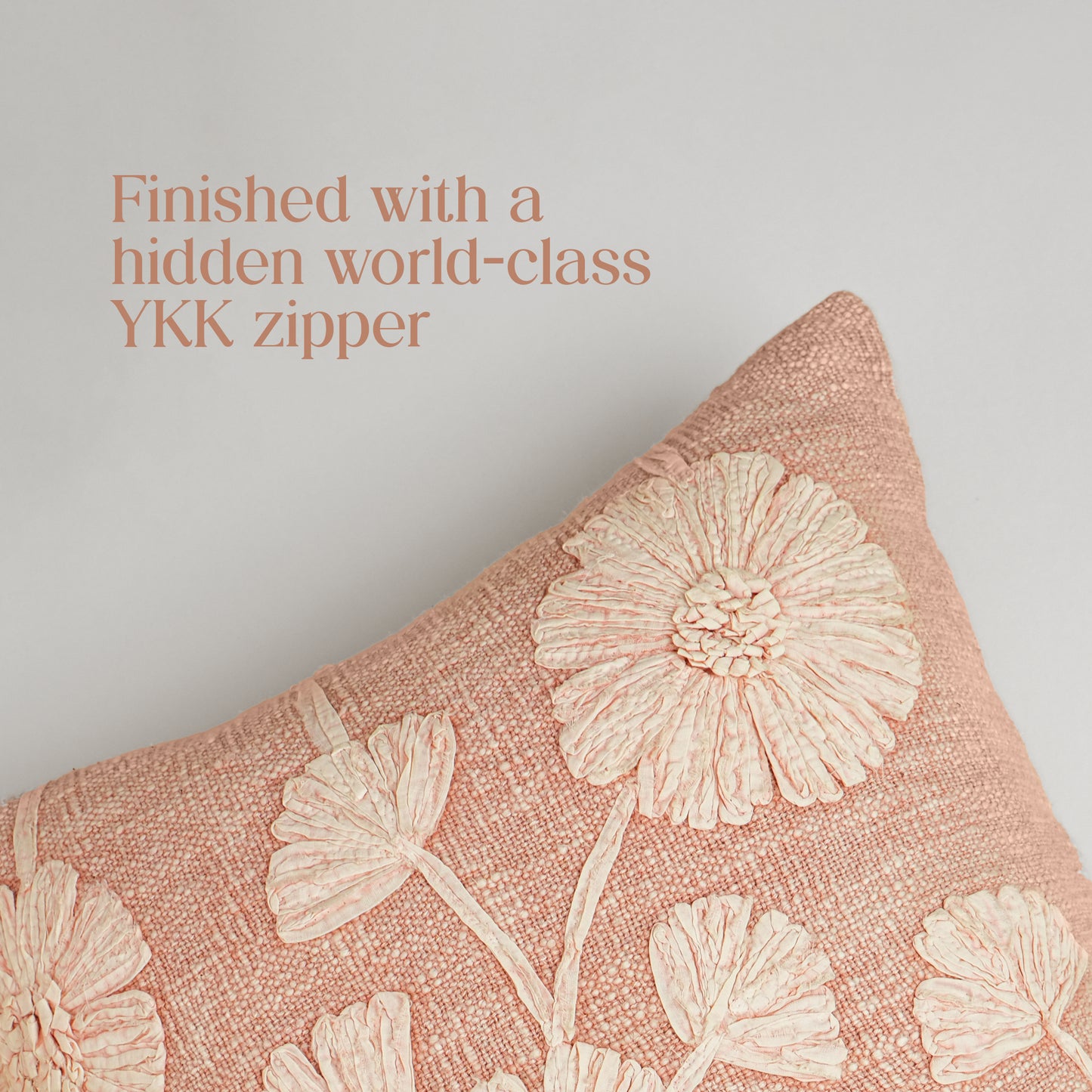 Paudha’s Handcrafted Appliqued Cotton Cushion Cover – Dusty Blossom