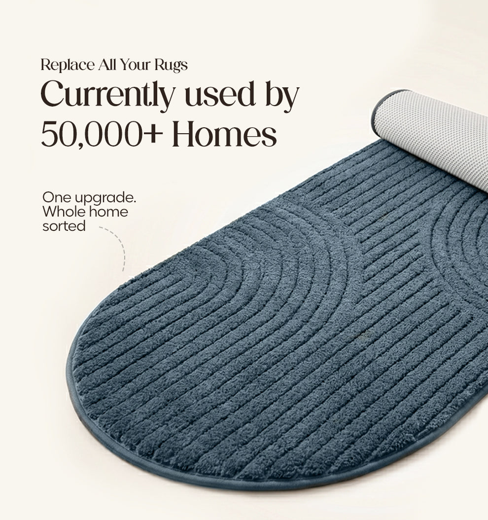 Paudha Pinstriped Luxe Comfort Multi-Area Runner - Mirage Blue