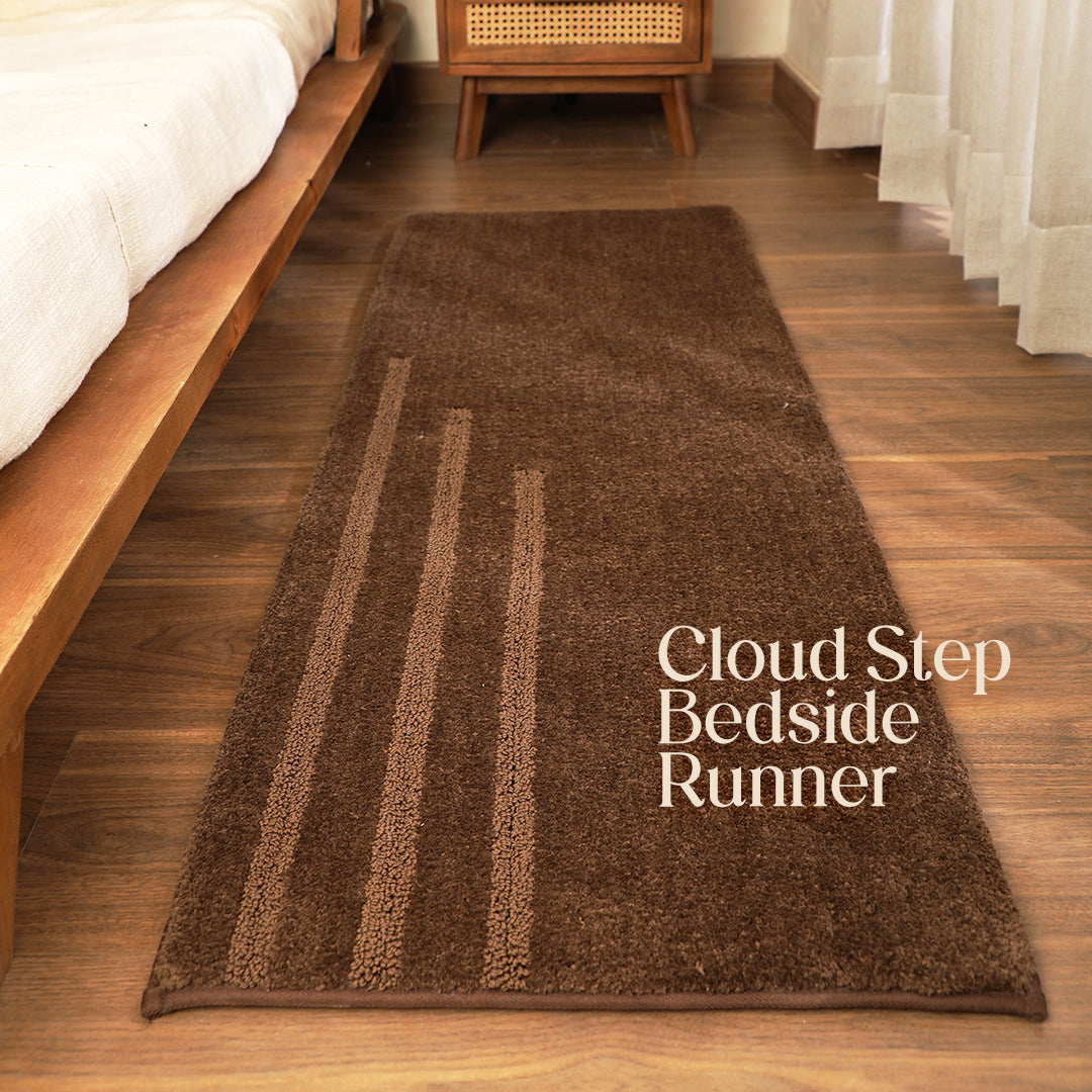 Paudha’s Luxe Comfort Foam Padded Bedside Runner - Cocoa Elm