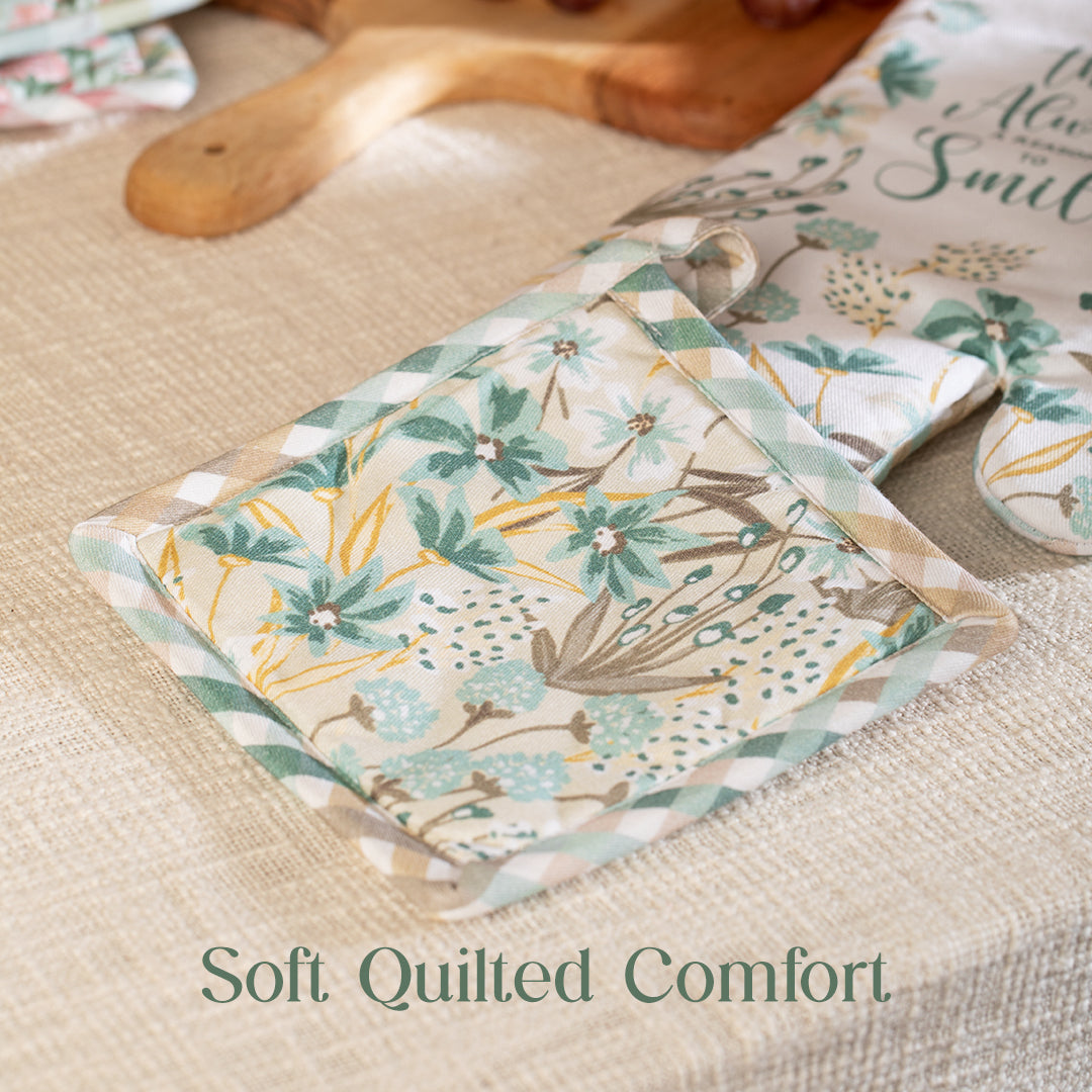 Paudha’s Everyday Heat - Resistant Potholder - Green Mist