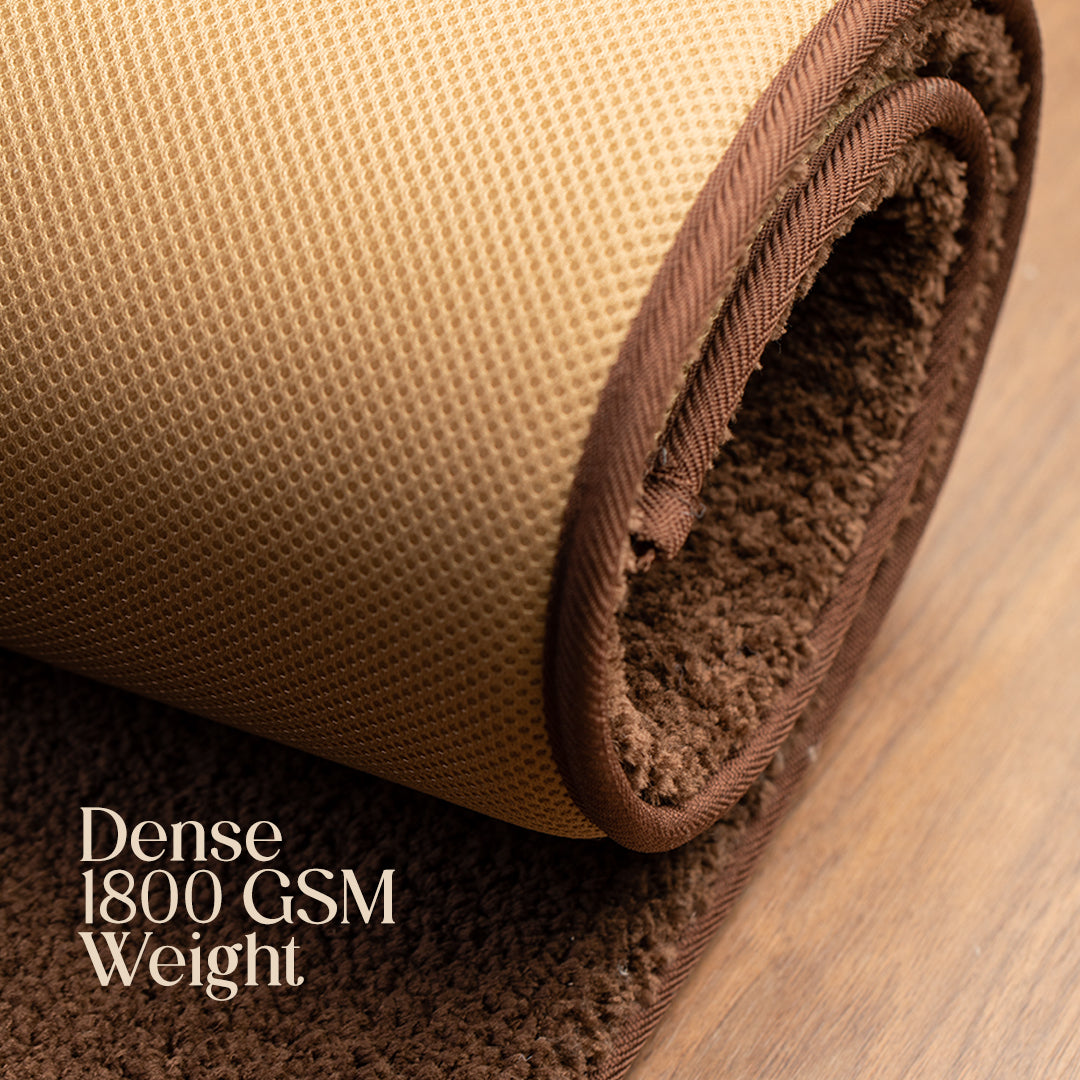 Paudha’s Luxe Comfort Foam Padded Bedside Runner - Cocoa Elm