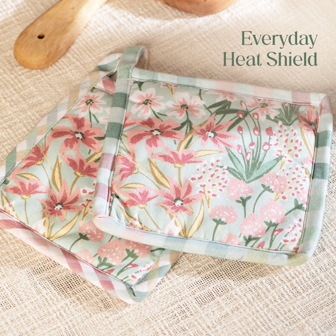 Paudha’s Everyday Heat - Resistant Potholder - Peony Veil