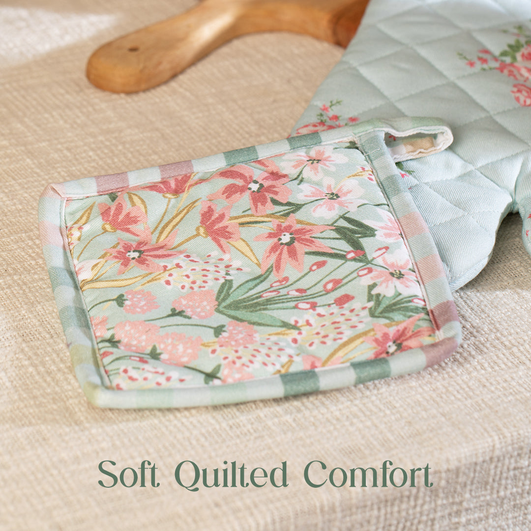 Paudha’s Everyday Heat - Resistant Potholder - Peony Veil
