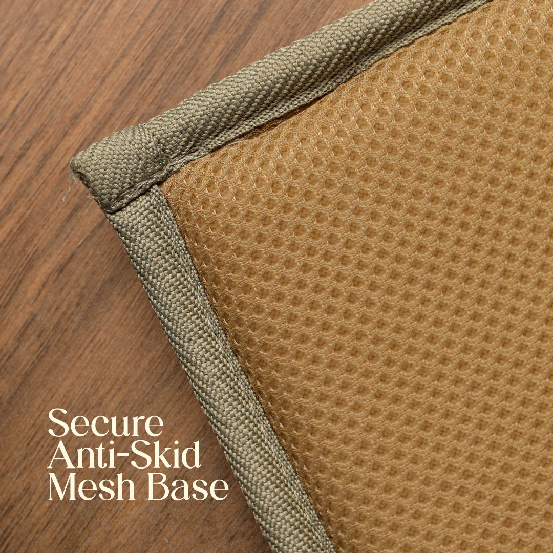 Paudha’s Luxe Comfort Foam Padded Bedside Runner - Thyme Moss