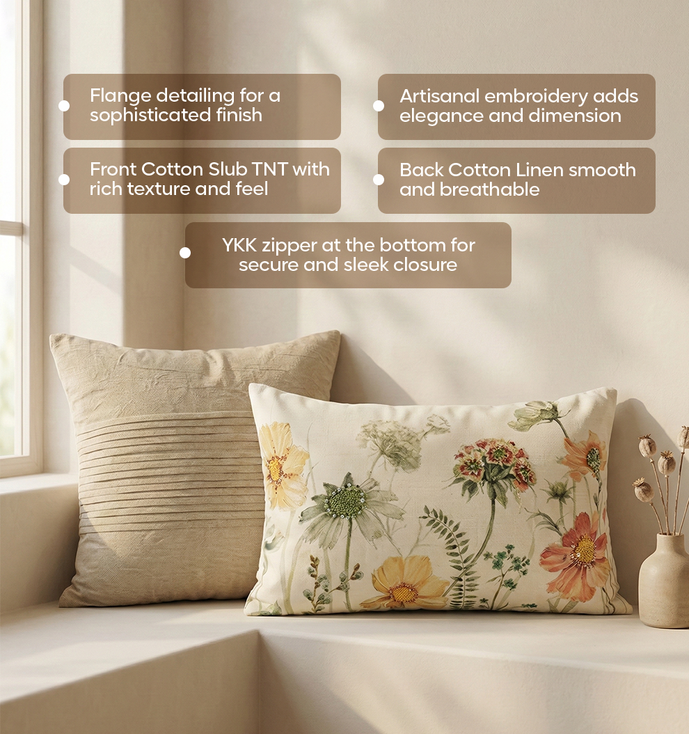 Luxury Sofa Makeover Set | Rustic Flame Knitted Sofa Throw paired with Cushions - Set of 4