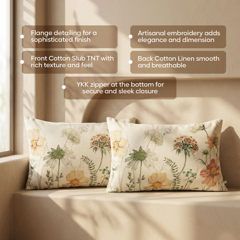 Luxury Sofa Makeover Set | Knitted Sofa Throw paired with Cushions - Rustic Flame - Set of 2