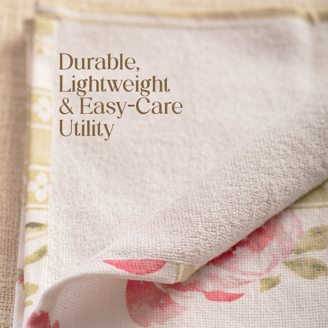 Paudha’s Signature Cotton Terry-Backed Kitchen Towel - Blush Honey