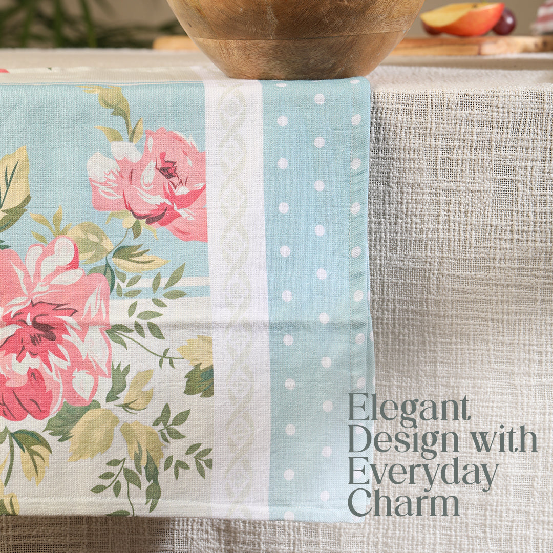 Paudha’s Signature Cotton Terry-Backed Kitchen Towel - Indigo Drift