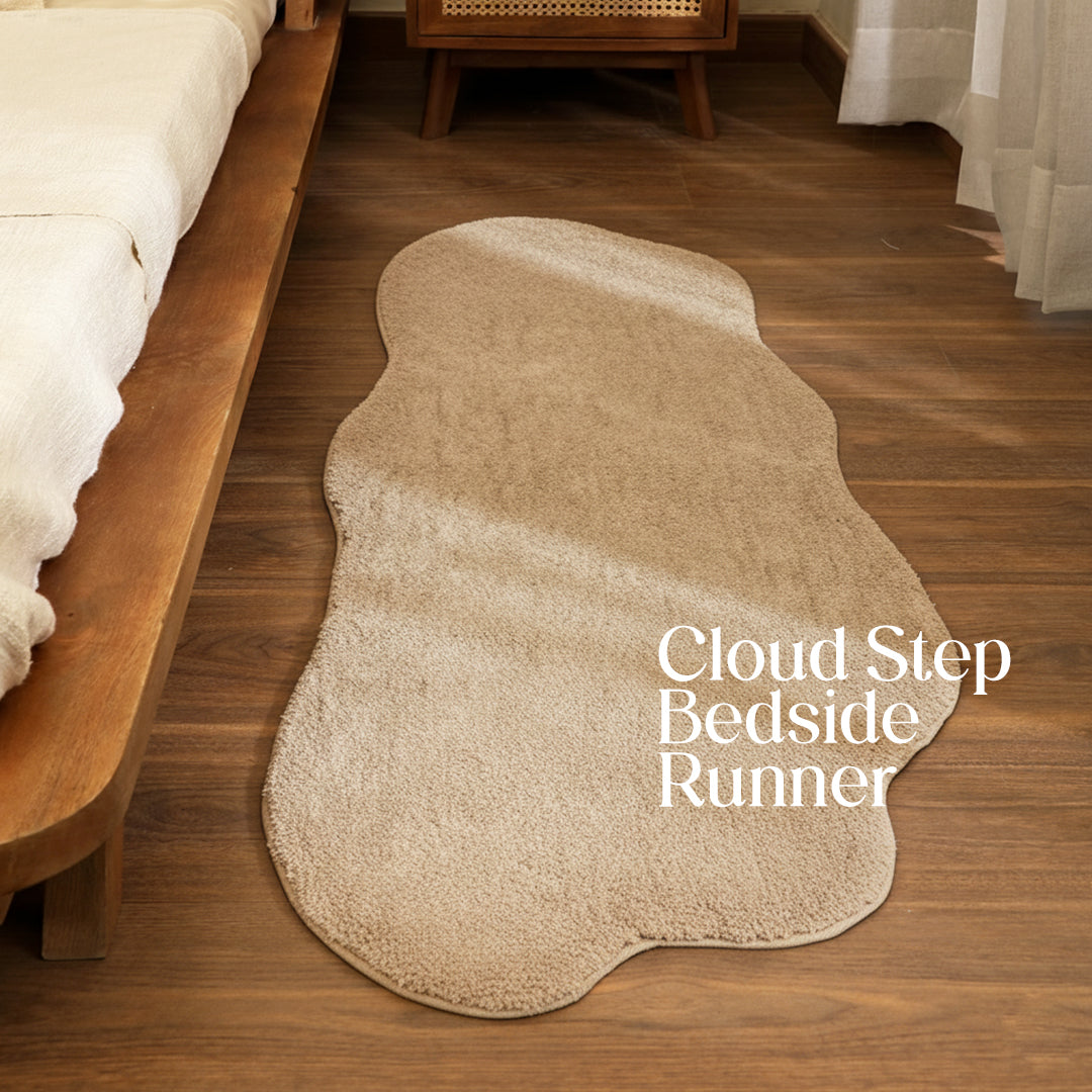 Paudha’s Sculpted Bedside Runner- Sand Whisper