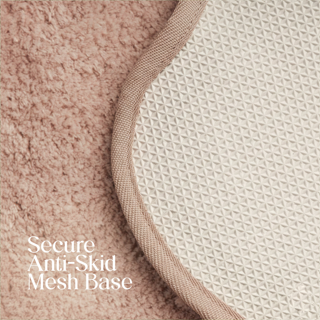 Paudha’s Sculpted Bedside Runner- Rose Pearl