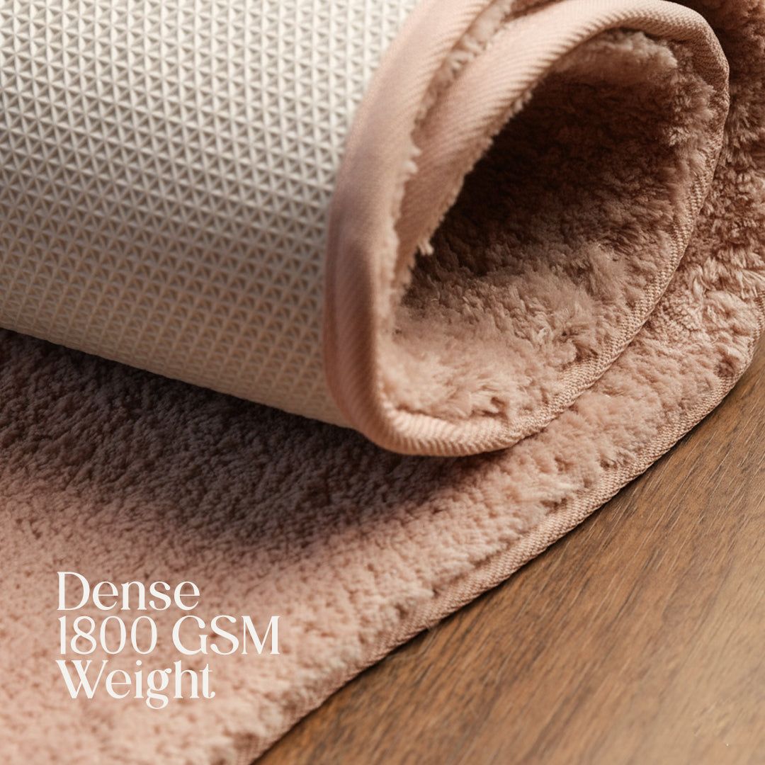 Paudha’s Sculpted Bedside Runner- Rose Pearl