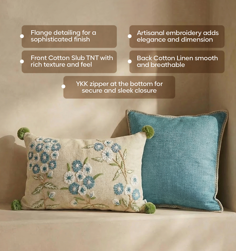 Luxury Sofa Makeover Set | Seashell Ivory Knitted Sofa Throw paired with Cushions - Set of 4