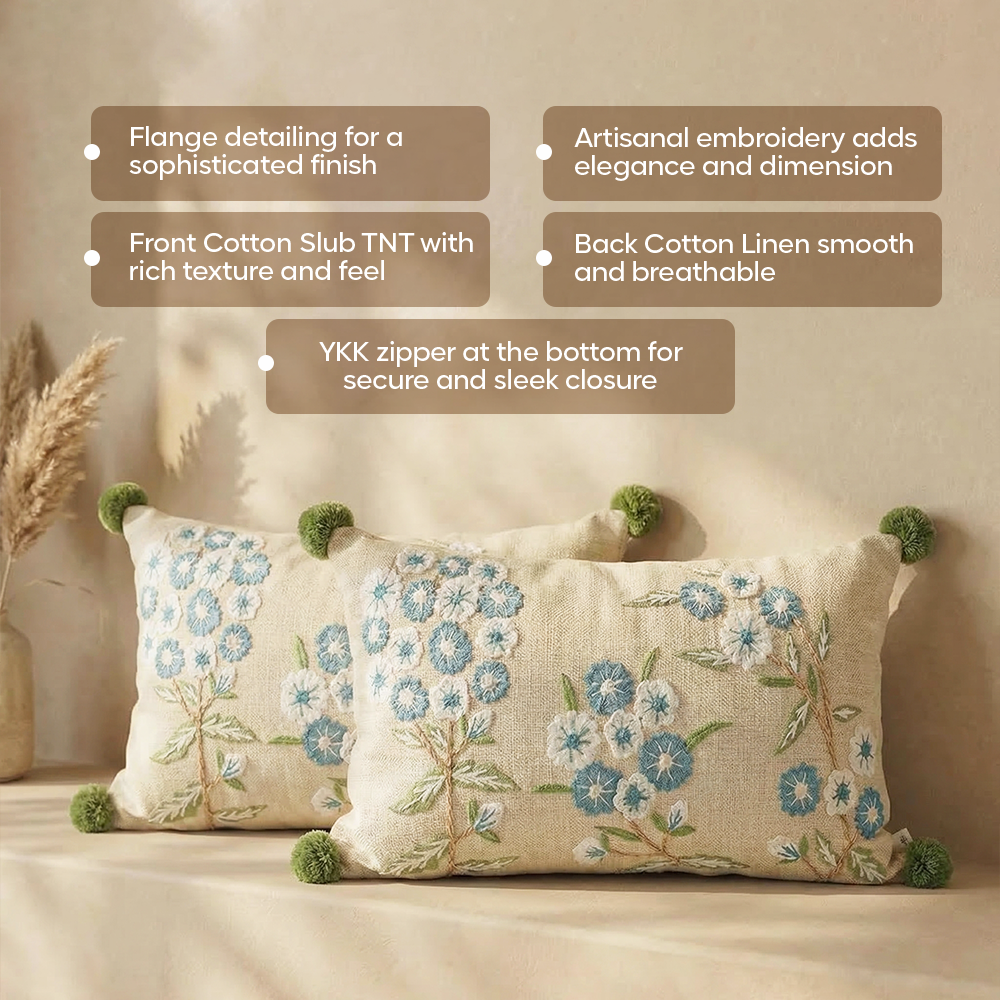 Luxury Sofa Makeover Set | Knitted Sofa Throw paired with Cushions - Seashell Ivory - Set of 2