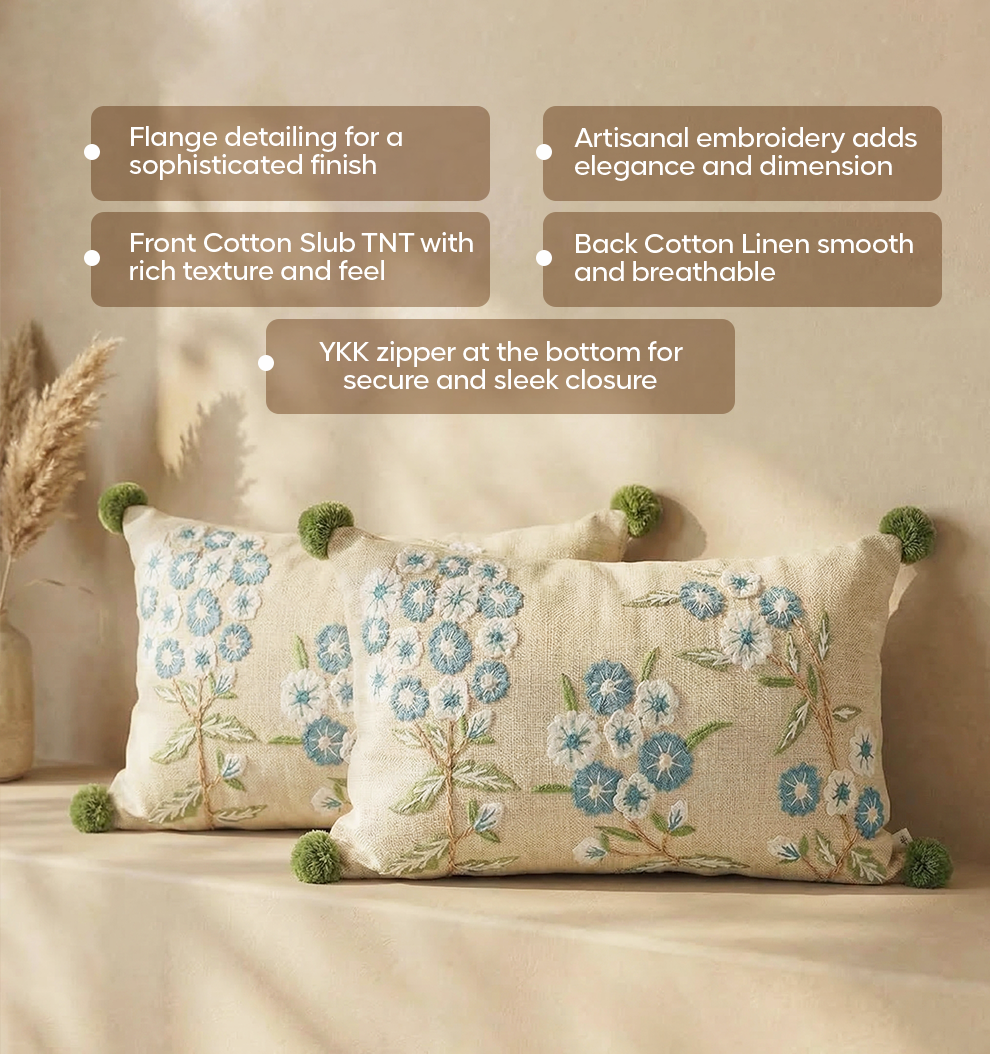 Luxury Sofa Makeover Set | Seashell Ivory Knitted Sofa Throw paired with Cushions - Set of 2