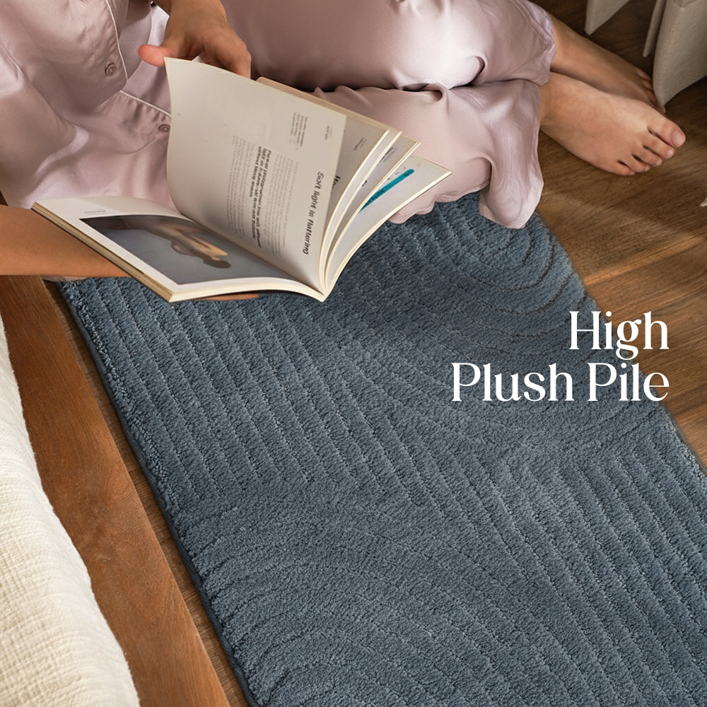Paudha’s Timeless PinStripe Bedside Runner – Mirage Blue