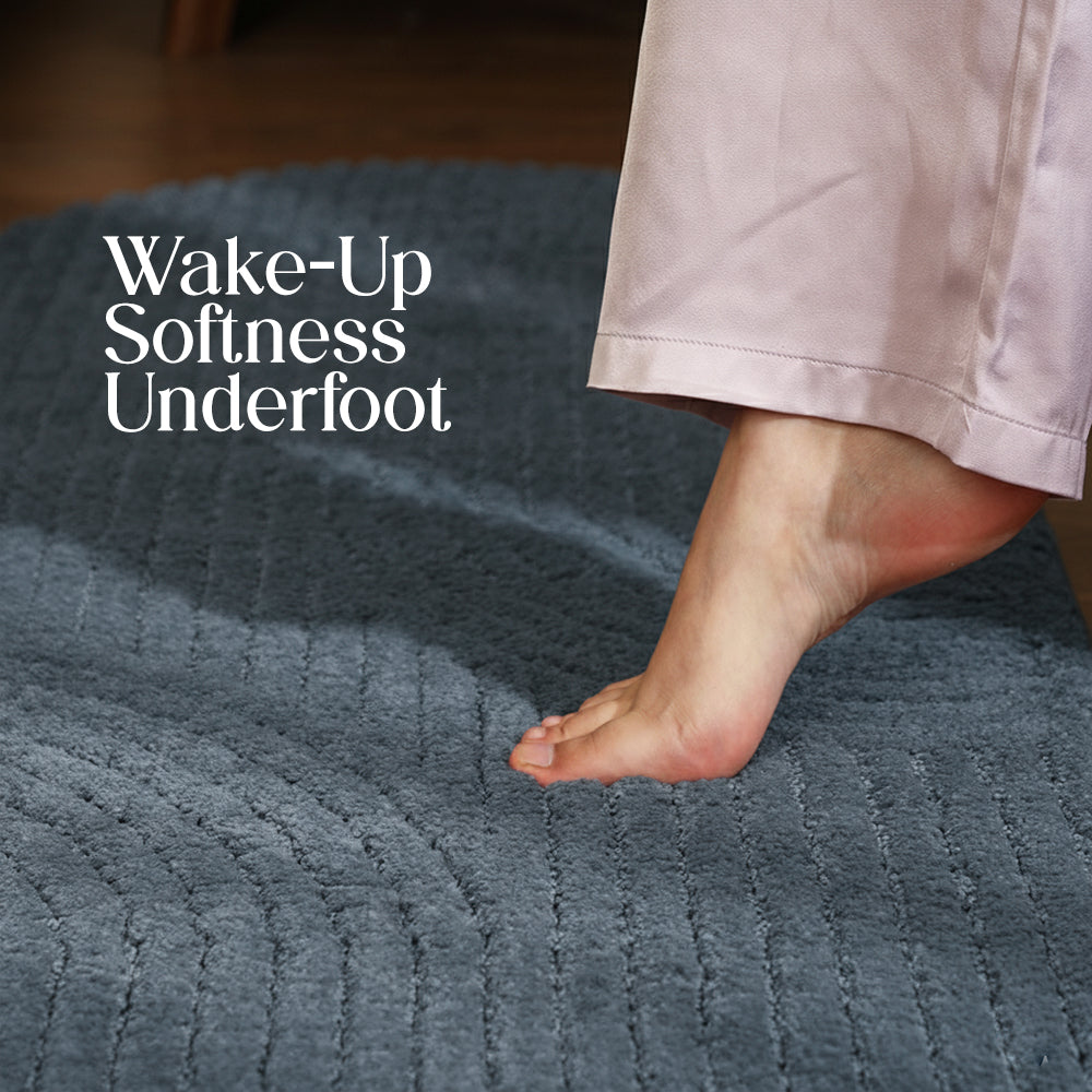 Paudha’s Timeless PinStripe Bedside Runner – Mirage Blue