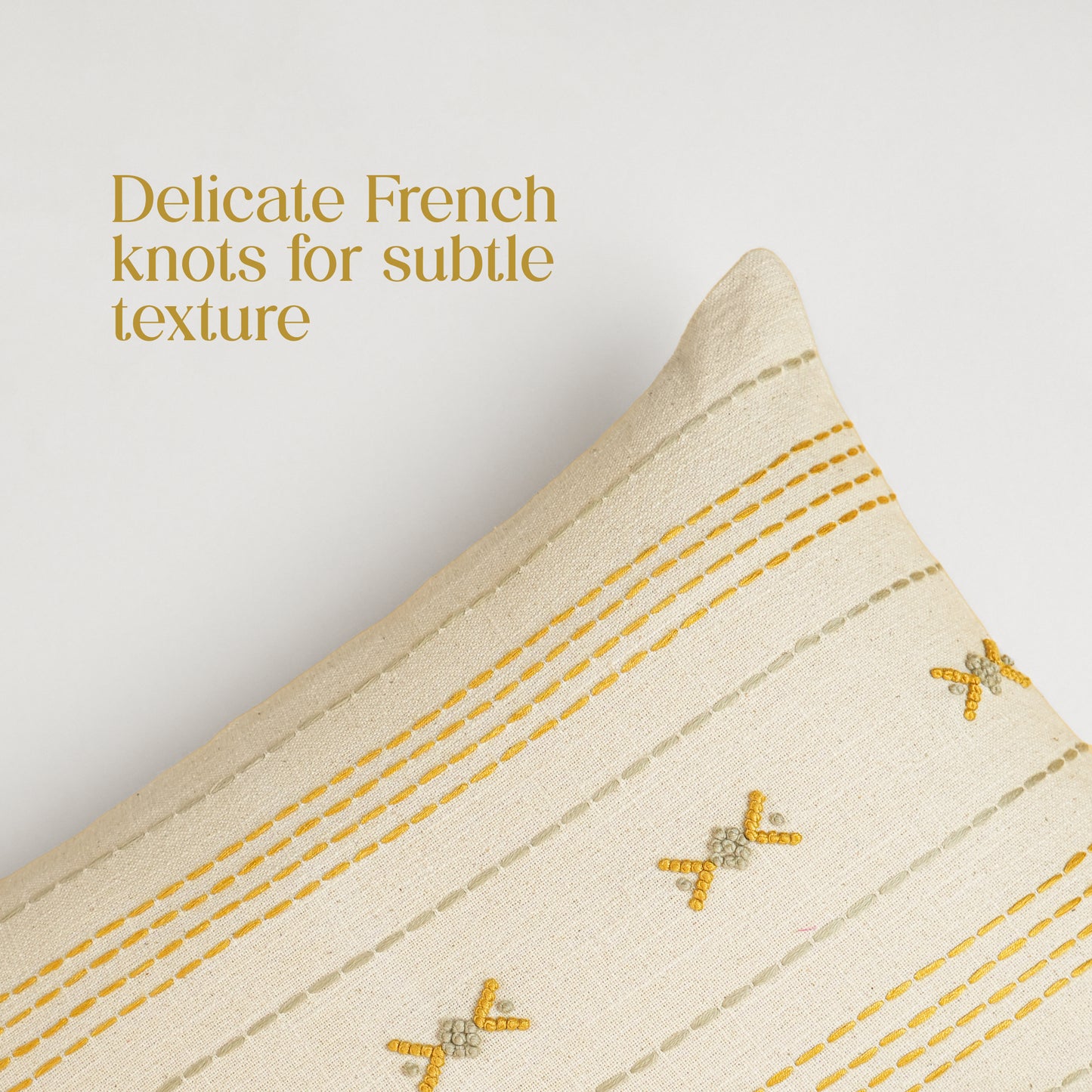 Paudha’s Handcrafted Embroidered Cotton Rectangular Cushion Cover – Honey Stitch