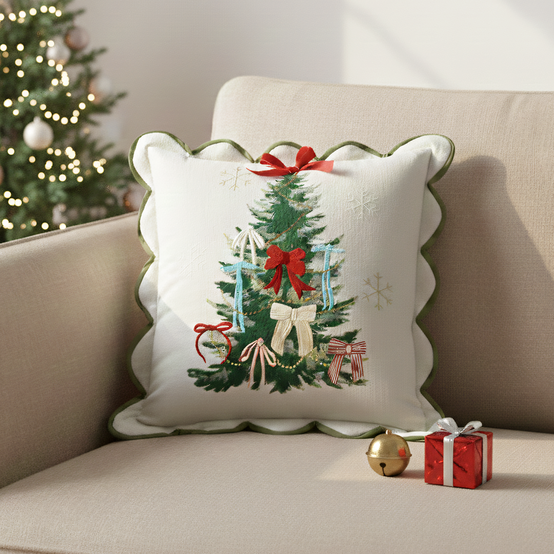 Paudha’s Handcrafted Cotton Filled Christmas Cushions – Festive Fir