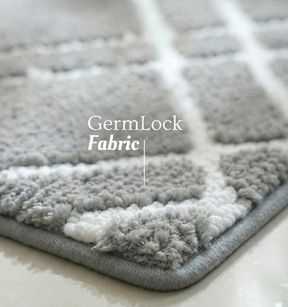 Knitted Geo Diamond Foam Padded Bathmat - Slate Grey