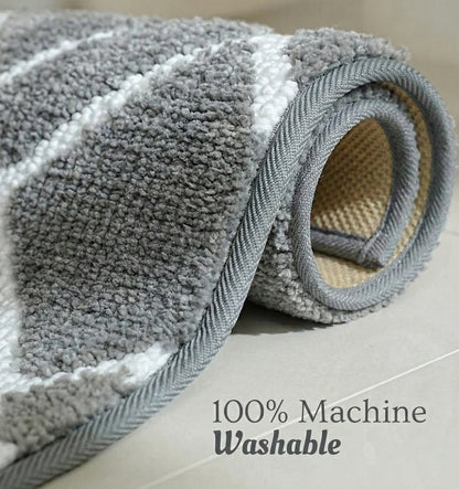 Knitted Geo Diamond Foam Padded Bathmat - Slate Grey